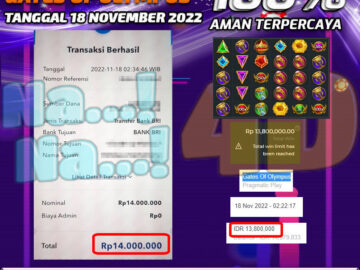 Bukti Pembayaran Togel prize 123 hadiah terbesar Nana4d Tanggal 18 November 2022