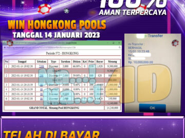 Bukti Pembayaran Togel hadiah terbesar Nana4d Tanggal 14 Januari 2023