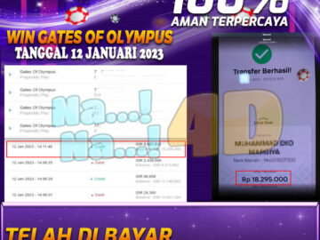 Bukti Pembayaran Games hadiah terbesar Nana4d Tanggal 12 Januari 2023