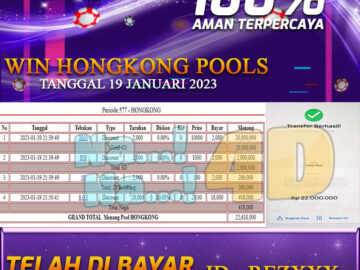 Bukti Pembayaran Togel hadiah terbesar Nana4d Tanggal 19 Januari 2023