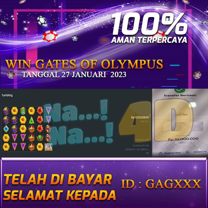 Bukti Pembayaran Games hadiah terbesar Nana4d Tanggal 27 Januari 2023