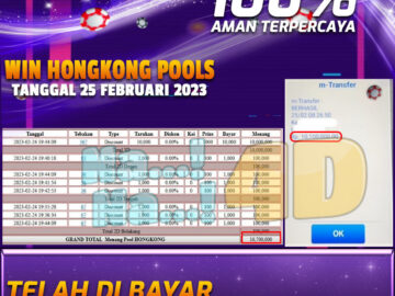 Bukti Pembayaran Togel hadiah terbesar Nana4d Tanggal 25 Februari 2023