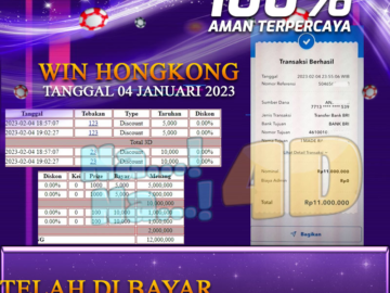 Bukti Pembayaran Togel hadiah terbesar Nana4d Tanggal 04 Februari 2023