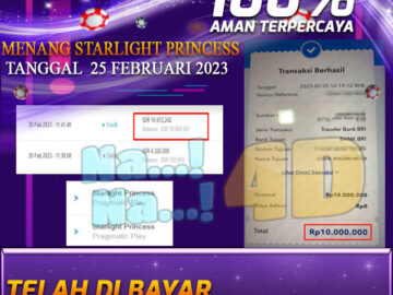 Bukti Pembayaran games hadiah terbesar Nana4d Tanggal 25 Februari 2023