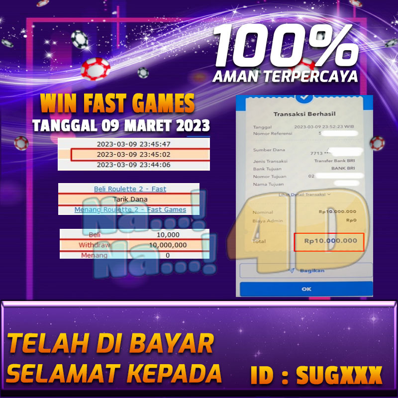 Bukti Pembayaran Togel hadiah terbesar Nana4d Tanggal 09 2023