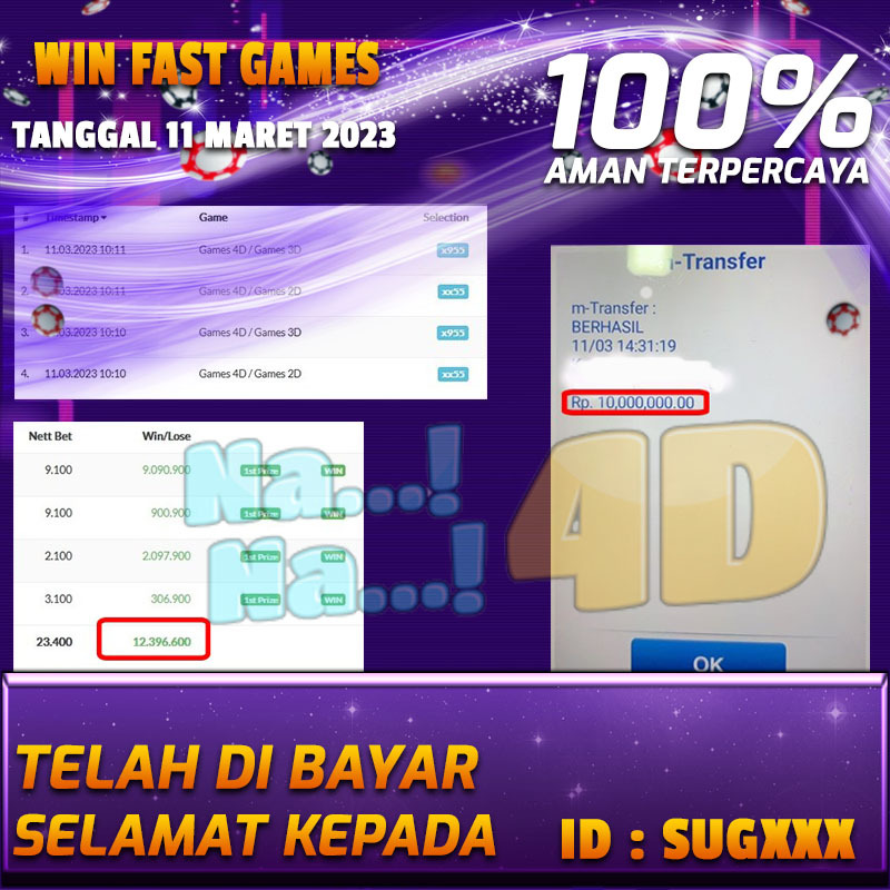 Bukti Pembayaran Togel hadiah terbesar Nana4d Tanggal 11 2023