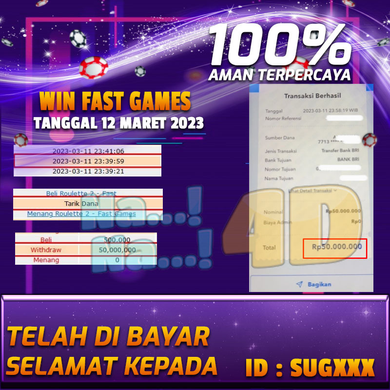 Bukti Pembayaran Togel hadiah terbesar Nana4d Tanggal 12 2023