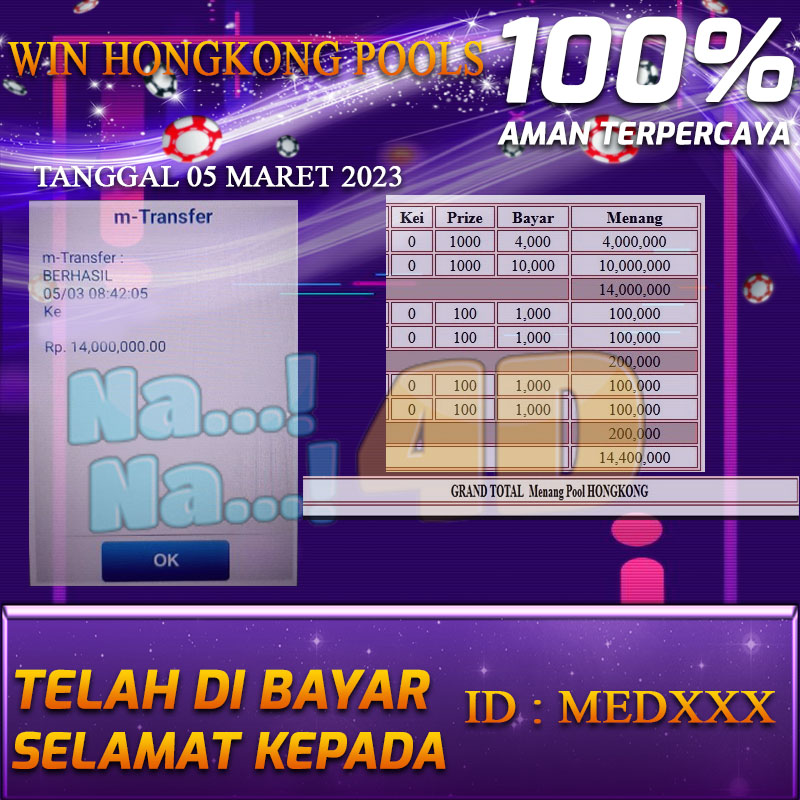 Bukti Pembayaran Togel hadiah terbesar Nana4d Tanggal 05 2023