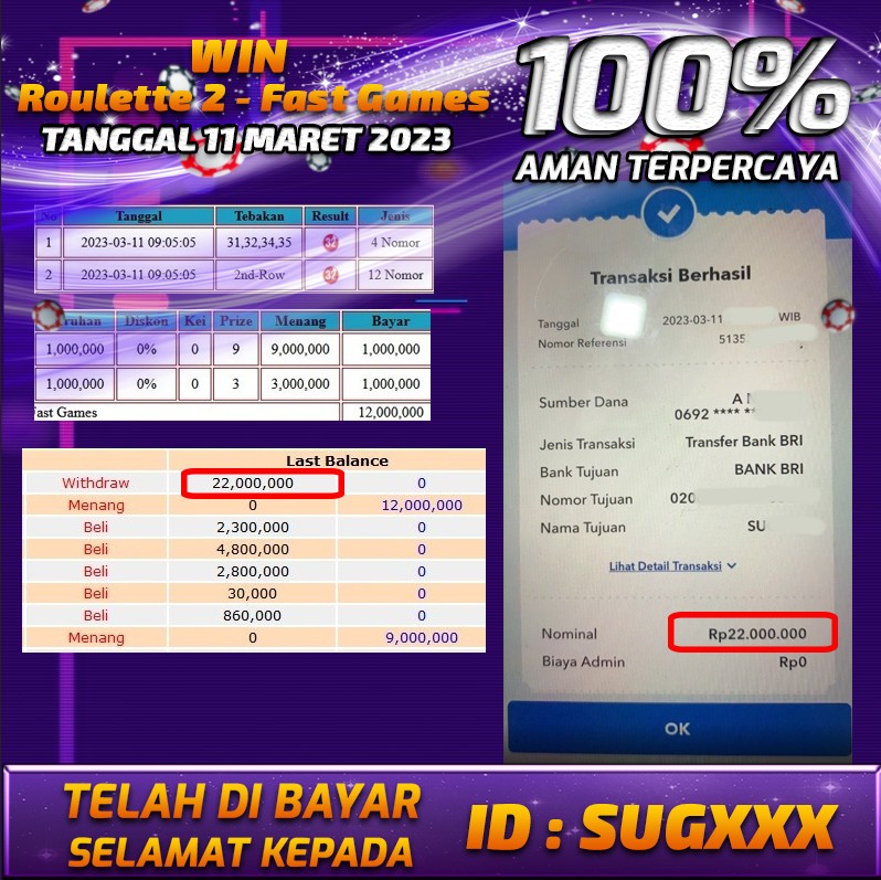 Bukti Pembayaran Togel hadiah terbesar Nana4d Tanggal 11 2023