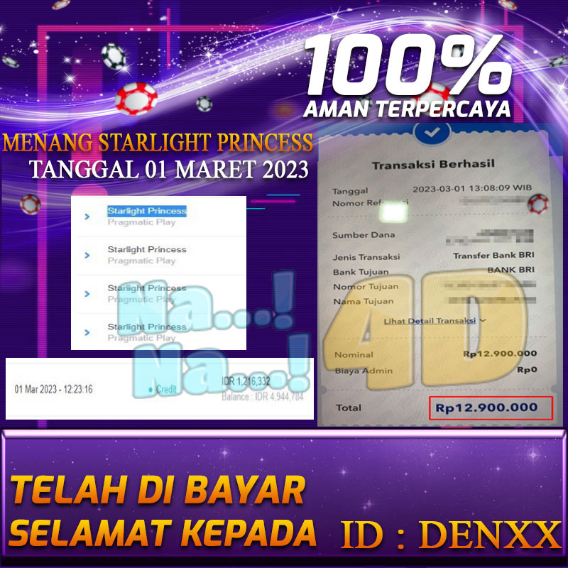 Bukti Pembayaran Togel hadiah terbesar Nana4d Tanggal 01 2023