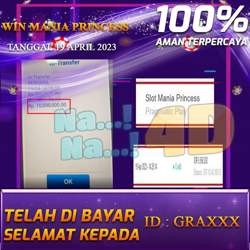 Bukti Pembayaran games hadiah terbesar Nana4d Tanggal 19 APRIL 2023