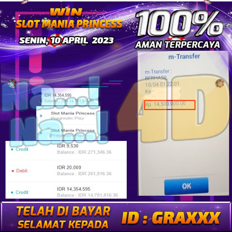 Bukti Pembayaran games hadiah terbesar Nana4d Tanggal 10 APRIL 2023