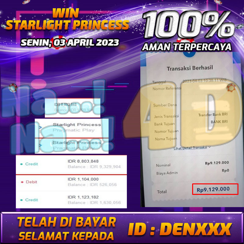 Bukti Pembayaran togel hadiah terbesar Nana4d Tanggal 03 APRIL 2023