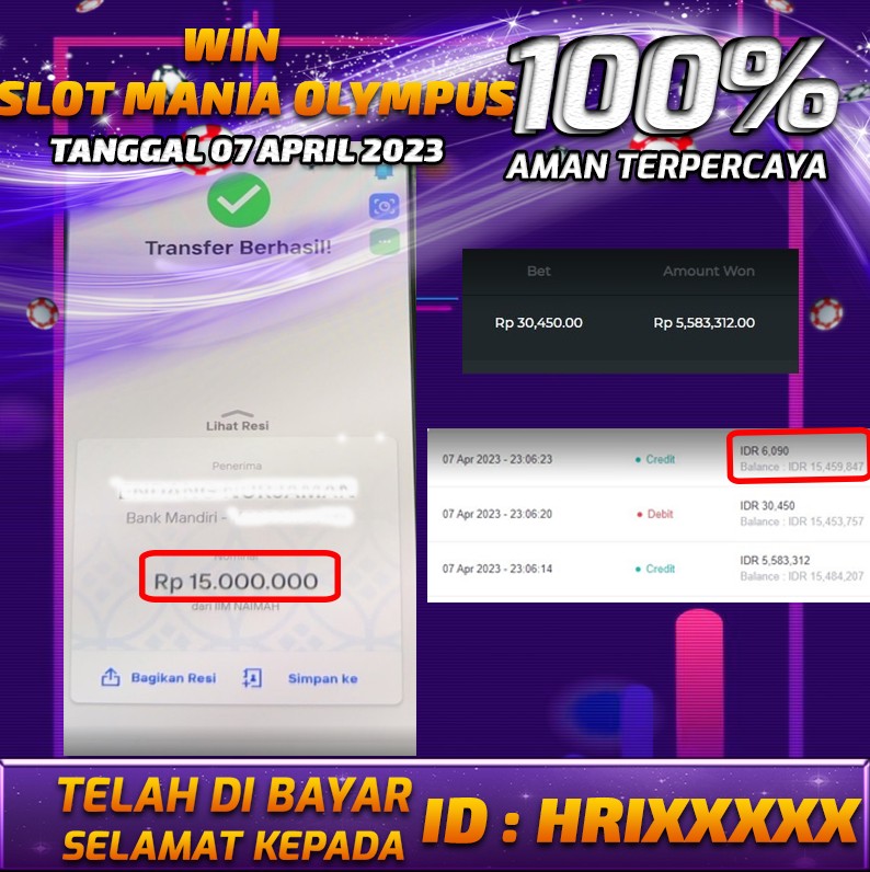 Bukti Pembayaran togel hadiah terbesar Nana4d Tanggal 07 APRIL 2023