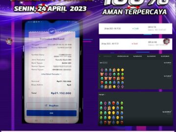 Bukti Pembayaran games hadiah terbesar Nana4d Tanggal 24 APRIL 2023