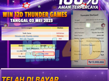 Bukti Pembayaran games hadiah terbesar Nana4d Tanggal 03 mei 2023