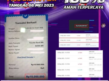 Bukti Pembayaran games hadiah terbesar Nana4d Tanggal 08 mei 2023