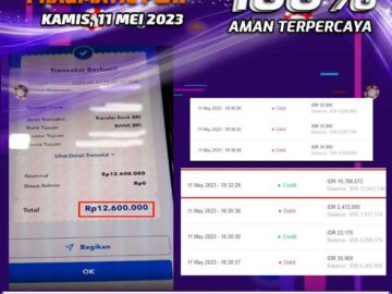 Bukti Pembayaran games hadiah terbesar Nana4d Tanggal 12 mei 2023