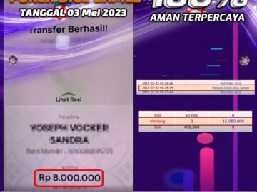 Bukti Pembayaran games hadiah terbesar Nana4d Tanggal 03 mei 2023