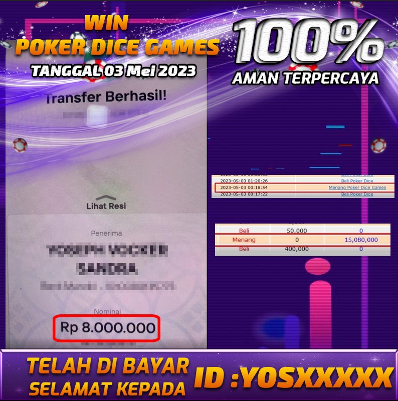 Bukti Pembayaran games hadiah terbesar Nana4d Tanggal 03 mei 2023