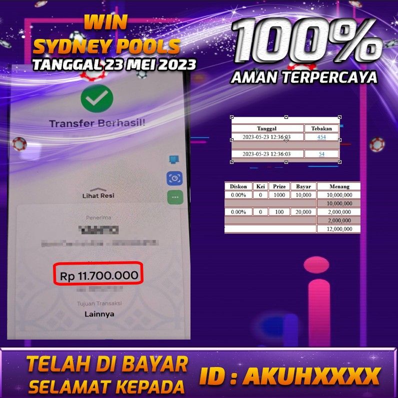 Bukti Pembayaran games hadiah terbesar Nana4d Tanggal 23 mei 2023