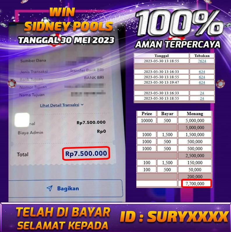 Bukti Pembayaran games hadiah terbesar Nana4d Tanggal 30 mei 2023