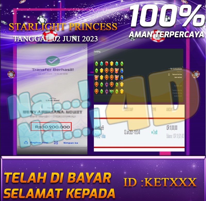 Bukti Pembayaran games hadiah terbesar Nana4d Tanggal 02 JUNI 2023