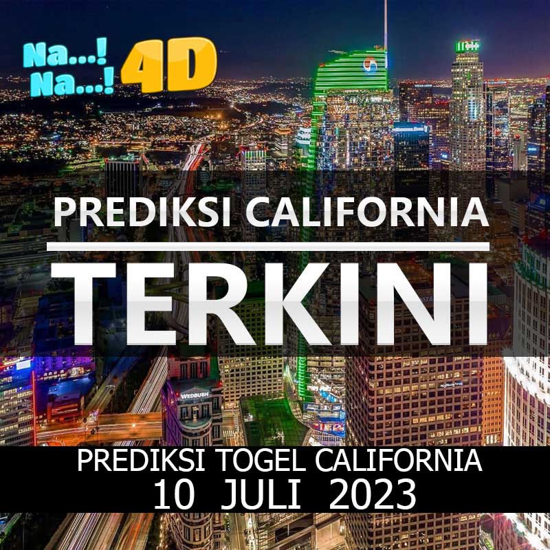 Prediksi Togel California hari ini tanggal 10 JULI 2023. Prediksi Vns ini bisa anda mainkan di 4D, 3D, 2D, Colok bebas dan jitu, bbfs, bb & prize 123.