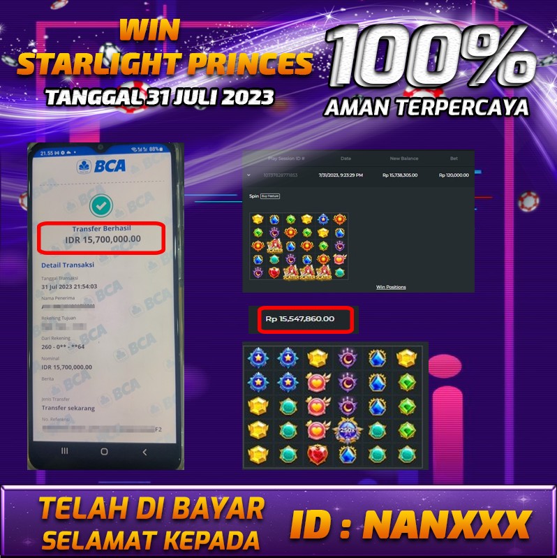 Bukti Pembayaran games hadiah terbesar Nana4d Tanggal 31 JULI 2023