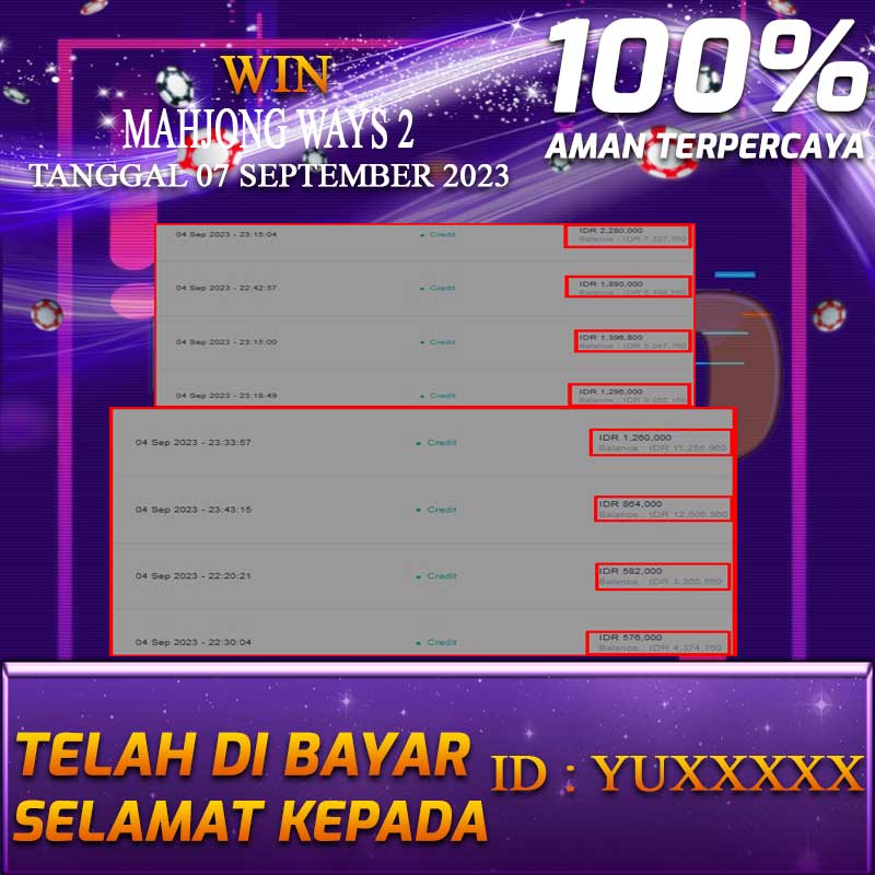 Bukti Pembayaran games hadiah terbesar Nana4d Tanggal 07 september 2023