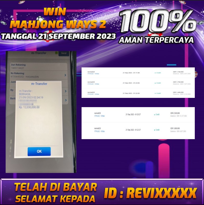 Bukti Pembayaran games hadiah terbesar Nana4d Tanggal 21 september 2023