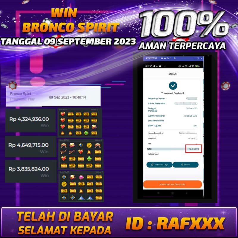 Bukti Pembayaran games hadiah terbesar Nana4d Tanggal 09 september 2023