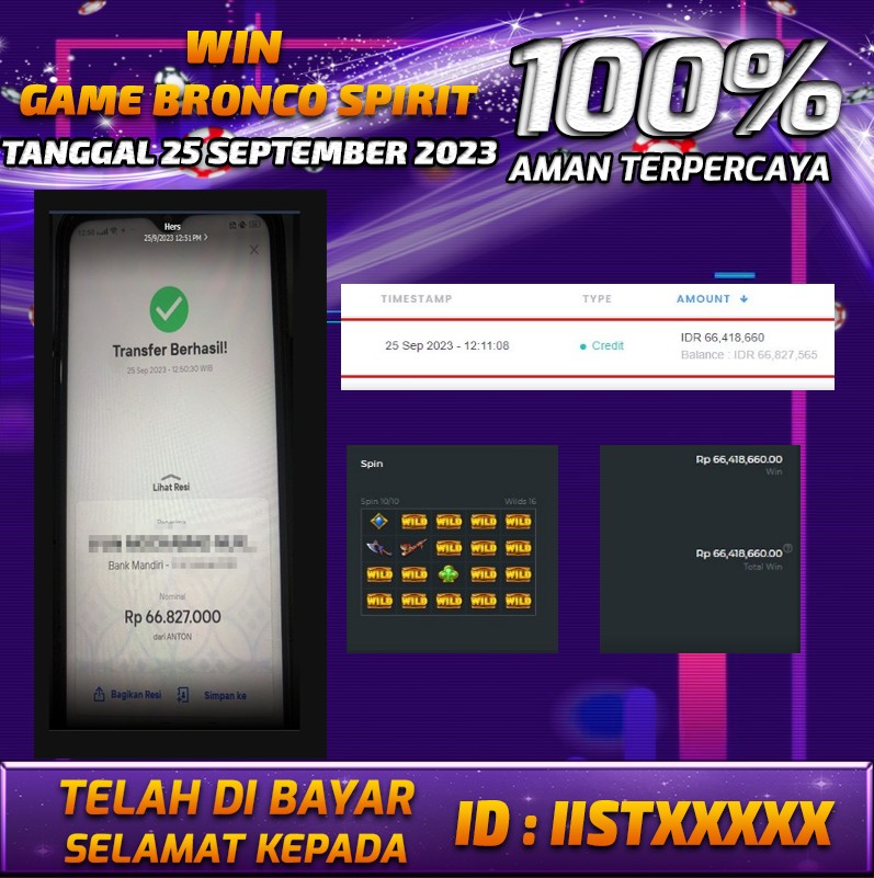 Bukti Pembayaran games hadiah terbesar Nono4d Tanggal 25 september 2023