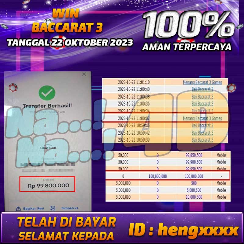 Bukti Pembayaran games hadiah terbesar Tanggal 22 OKTOBER 2023