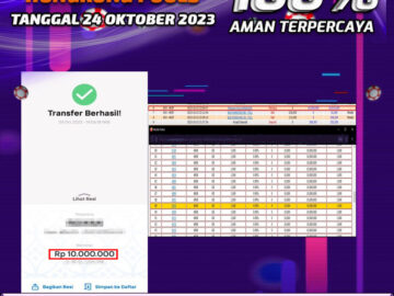 Bukti Pembayaran togel hadiah terbesar Tanggal 24 OKTOBER 2023