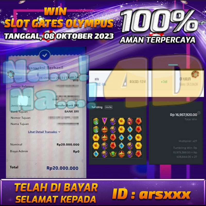 Bukti Pembayaran togel hadiah terbesar Nana4d Tanggal 08 oktober 2023