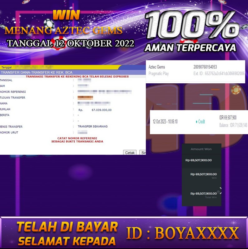 Bukti Pembayaran togel hadiah terbesar Nana4d Tanggal 12 oktober 2023