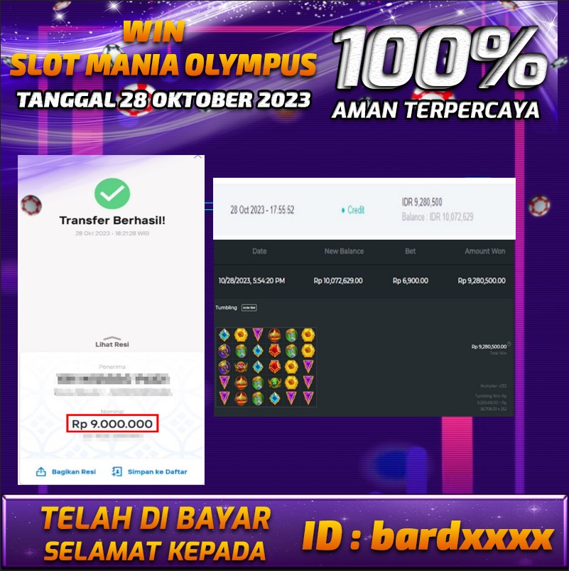 Bukti Pembayaran games hadiah terbesar Tanggal 28 OKTOBER 2023