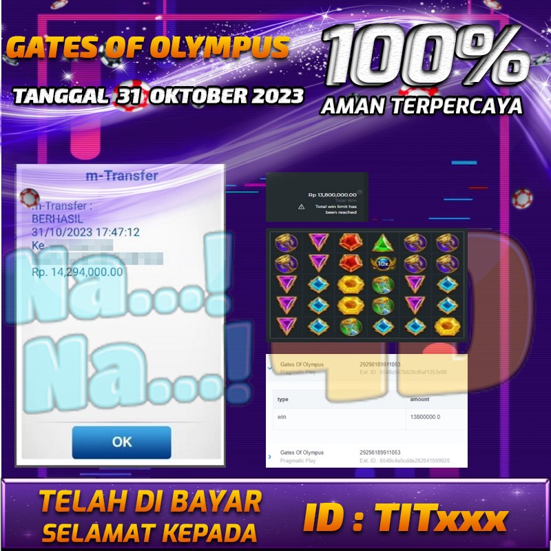 Bukti Pembayaran games hadiah terbesar Tanggal 31 OKTOBER 2023