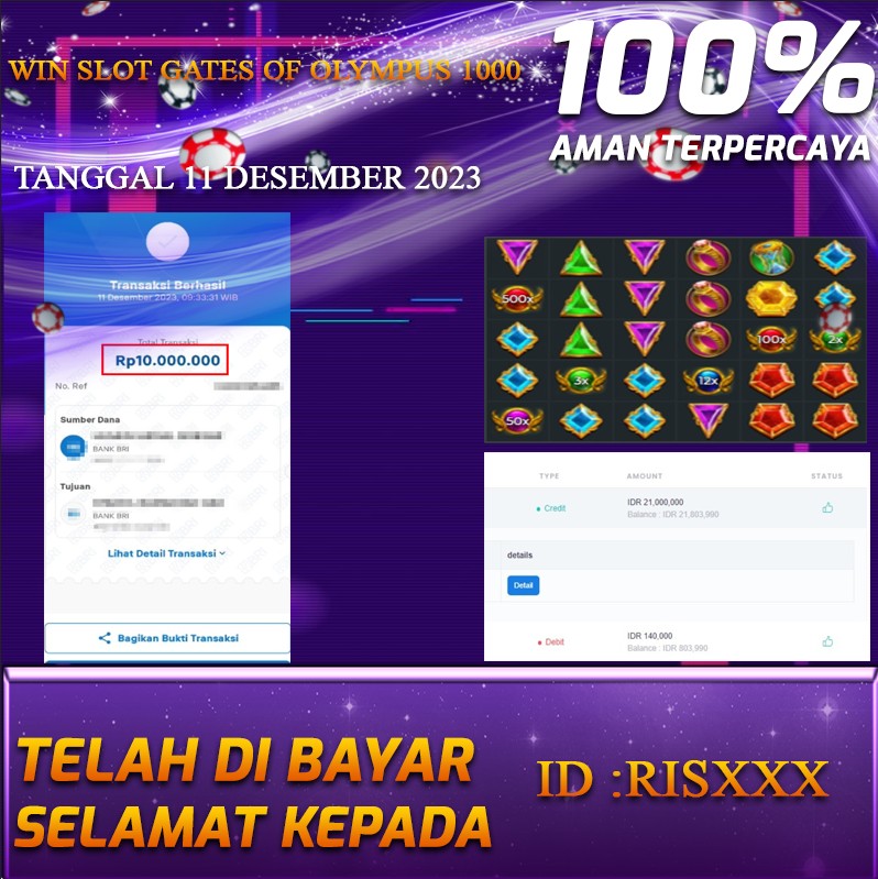 Bukti Pembayaran Togel hadiah terbesar Tanggal 11 DESEMBER 2023