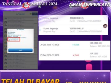 Bukti Pembayaran Games hadiah terbesar Tanggal 01 januari 2024