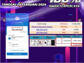 Bukti Pembayaran hadiah games terbesar Nono4d Tanggal 27 FEBRUARI 2024