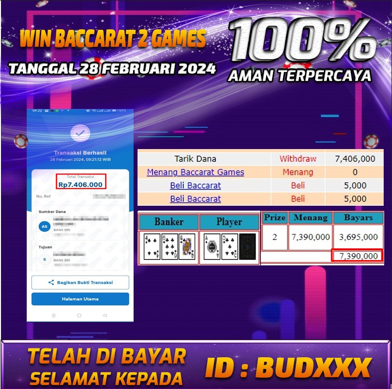 Bukti Pembayaran hadiah games terbesar Nono4d Tanggal 27 FEBRUARI 2024