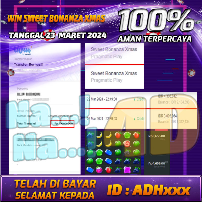 Bukti Pembayaran NANA4D hadiah Games terbesar Tanggal 23 maret 2024