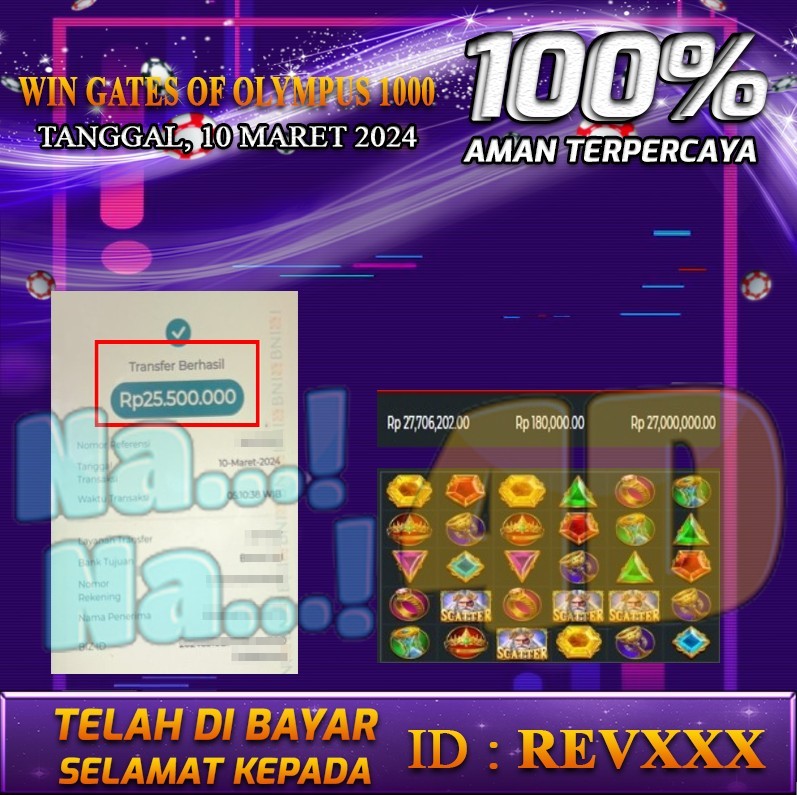 Bukti Pembayaran NANA4D hadiah Games terbesar Tanggal 10 maret 2024