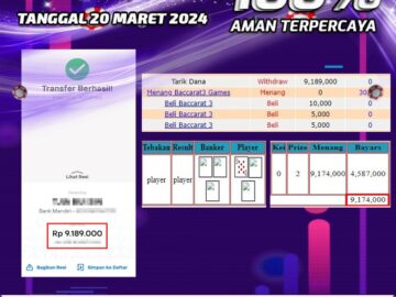 Bukti Pembayaran NONO4D hadiah Games terbesar Tanggal 20 maret 2024