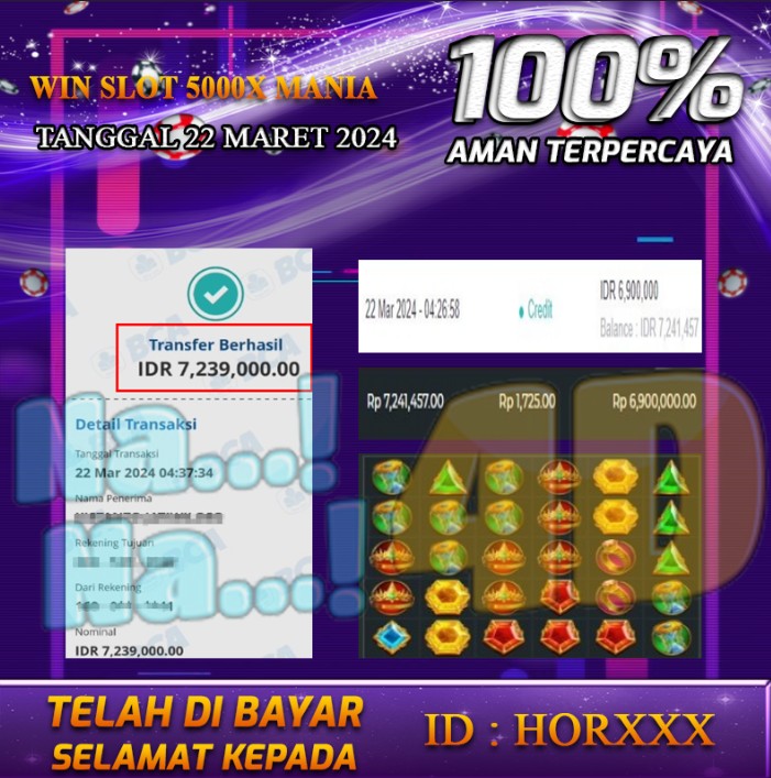 Bukti Pembayaran NANA4D hadiah Games terbesar Tanggal 22 maret 2024