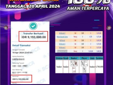 Bukti Pembayaran NONO4D hadiah Games 20 APRIL 2024