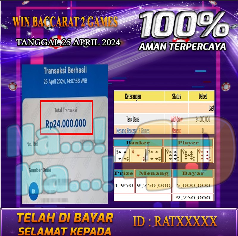 Bukti Pembayaran NANA4D hadiah Games 25 APRIL 2024