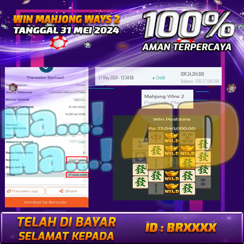 Bukti Pembayaran NANA4D hadiah Games 31 mei 2024